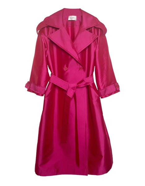 Modern Classic- Taffeta Trench Hot Pink Fuchsia