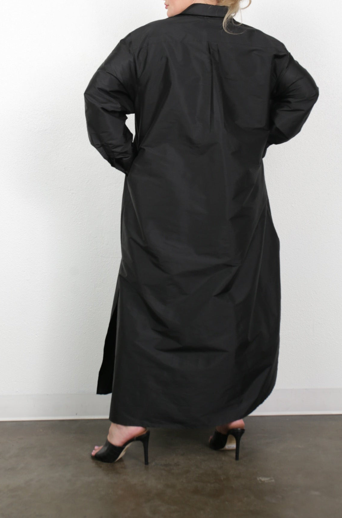 Ultra Maxi Shirt Dress - Dupioni Classic Black