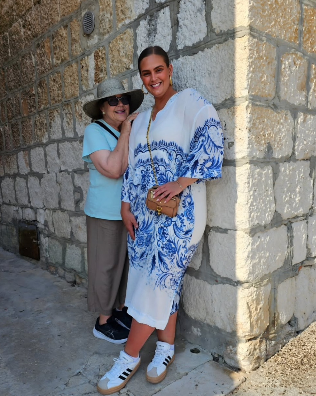 Jallaba Caftan in Cotton Gauze Indigo Motif