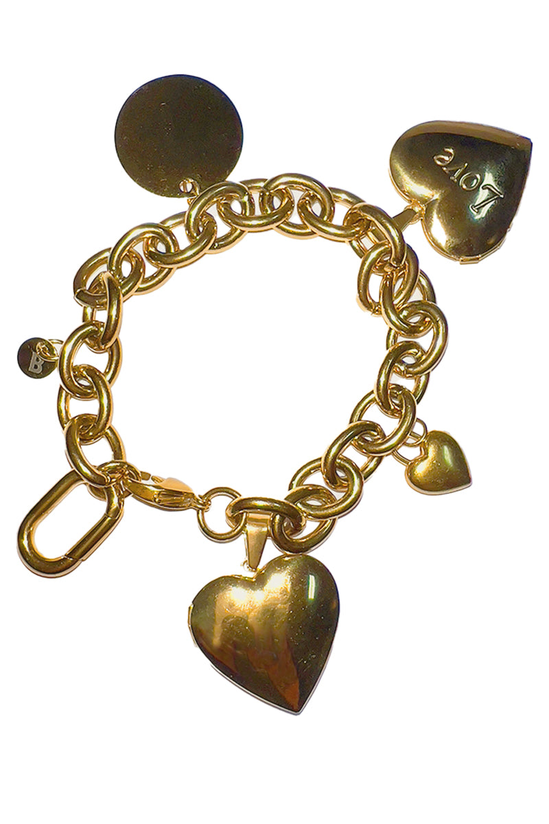 Love You Charm Bracelet- Gold