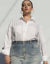 A PERFECT  oversized shirt is a wardrobe essential all year round.  This one from BAACAL is made from cotton poplin and is expertly fit for that oversized yet flattering look. With all of the classic details, like a button placket and front pocket. Designed to fit the "True Size Majority" sizes 10-22+.