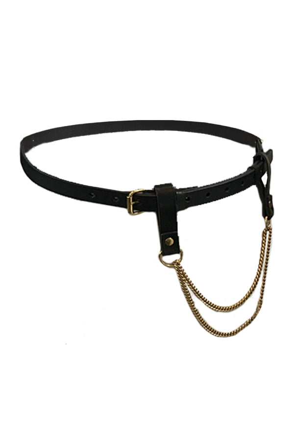front view of belt with chain
