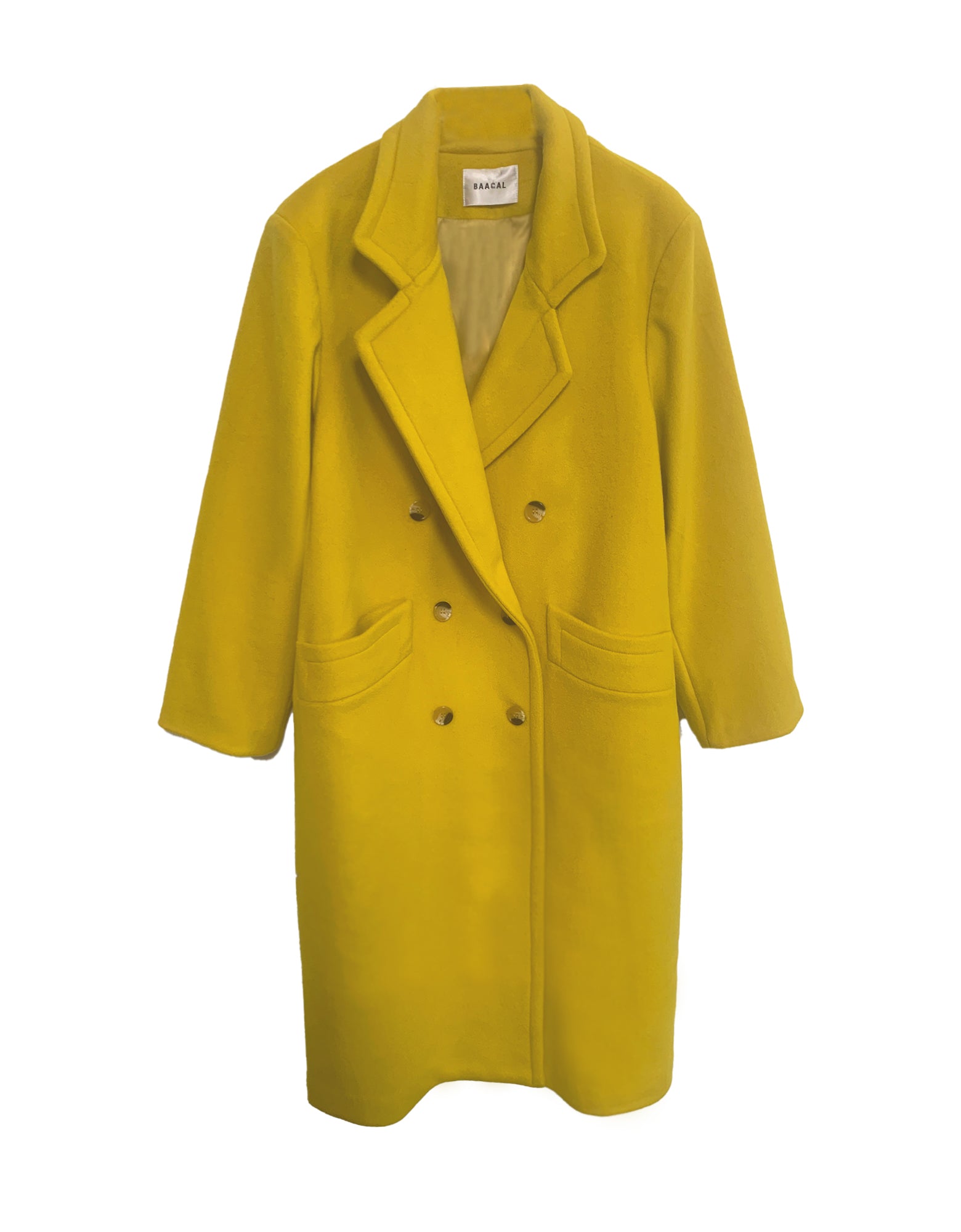 Double Breasted Car Coat - Citrine Yellow