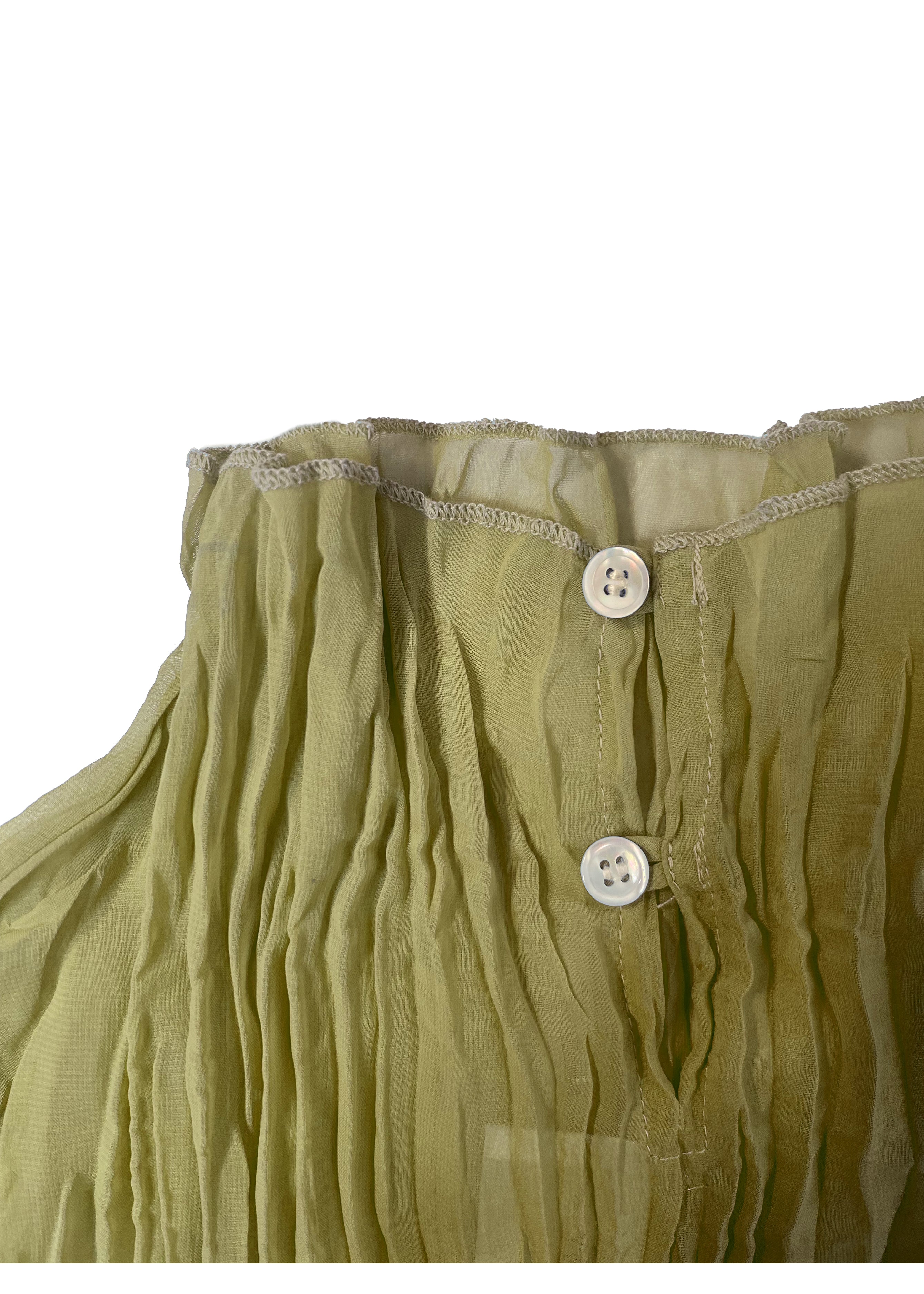 Esme Pleated Funnel Neck Top- Olive Green