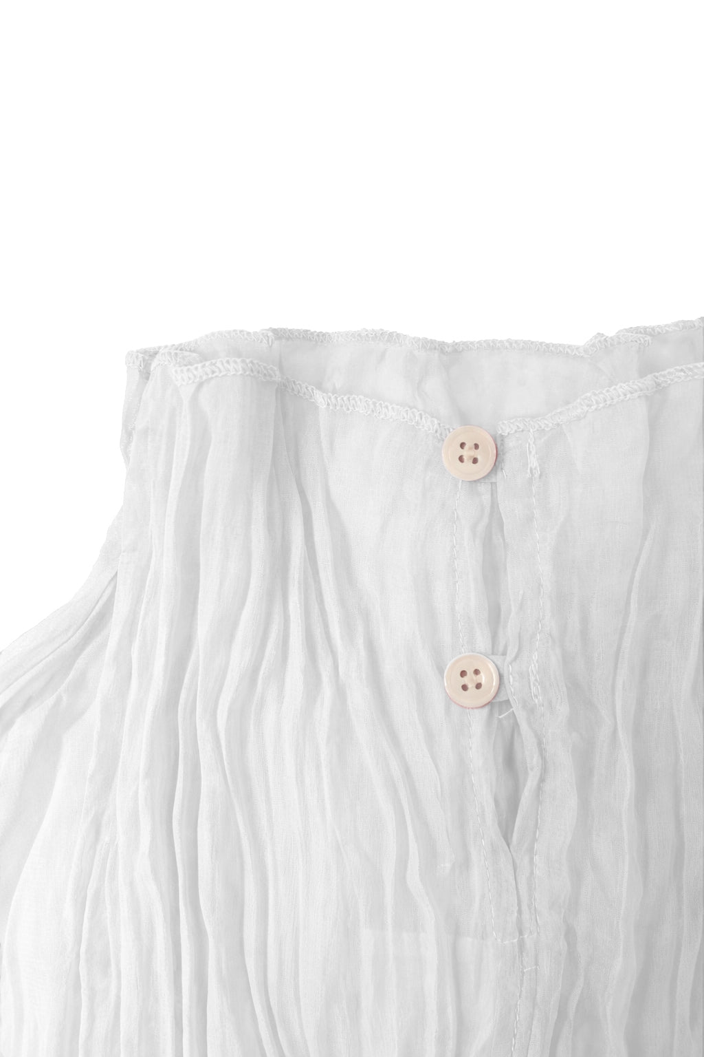 Esme Pleated Funnel Neck Top- White