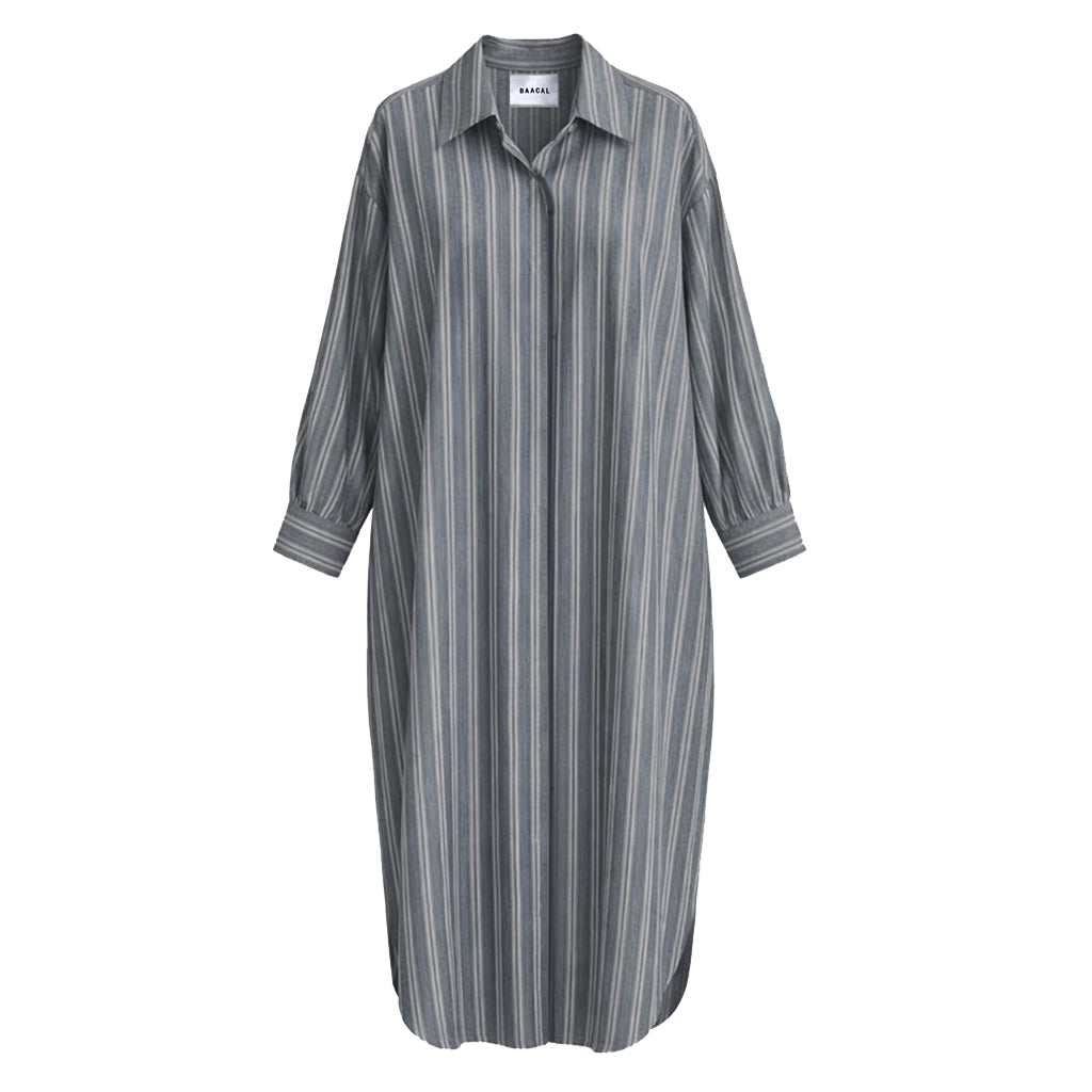 Mia Oversized Shirt Dress- Grey