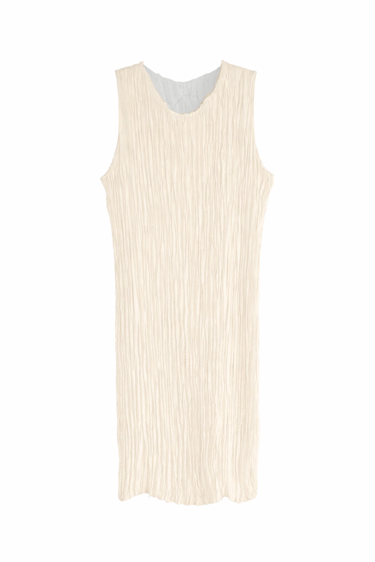 jaya pleated dress- cream side