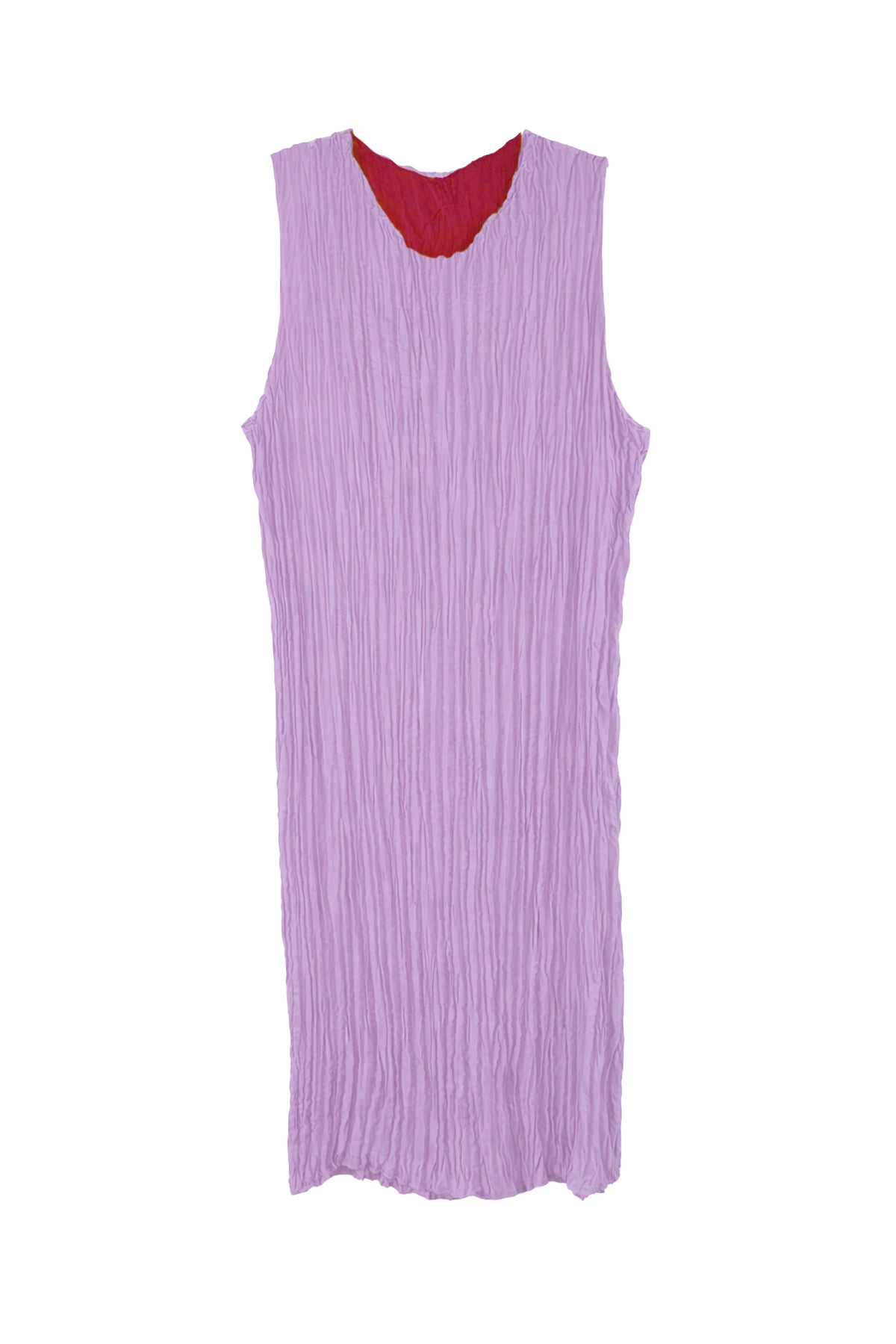 pleated jaya dress flat- lavender side