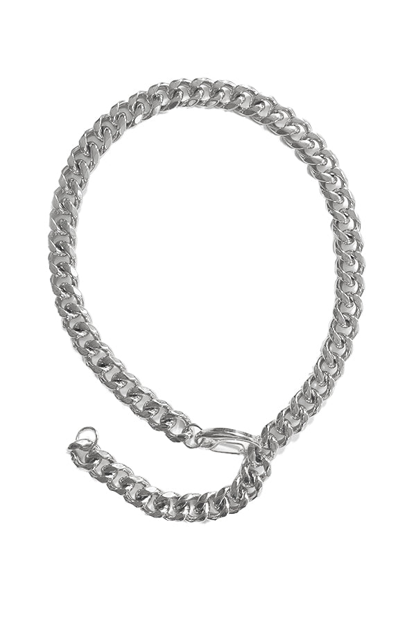cuban link chain larait in silver