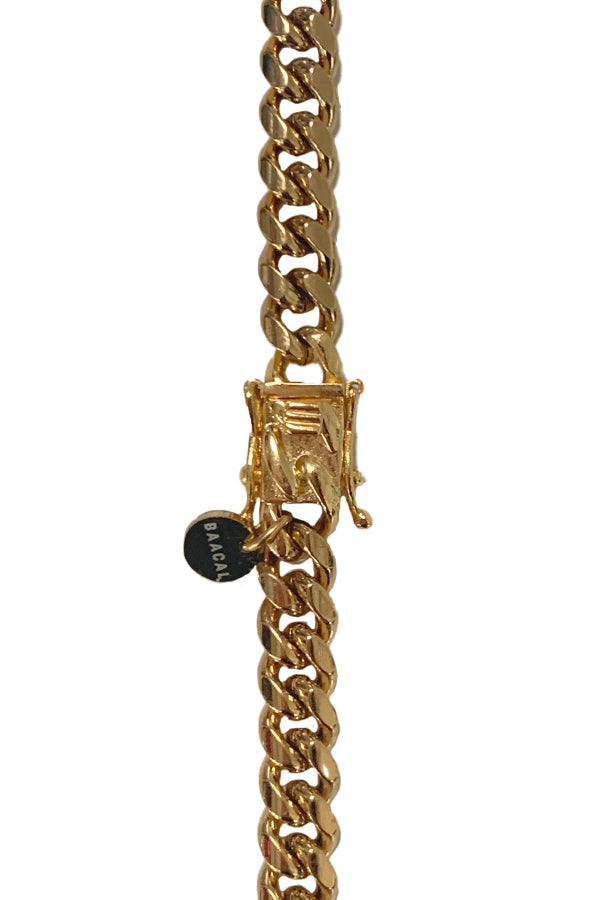 heavy gold plated cuban link necklace detail