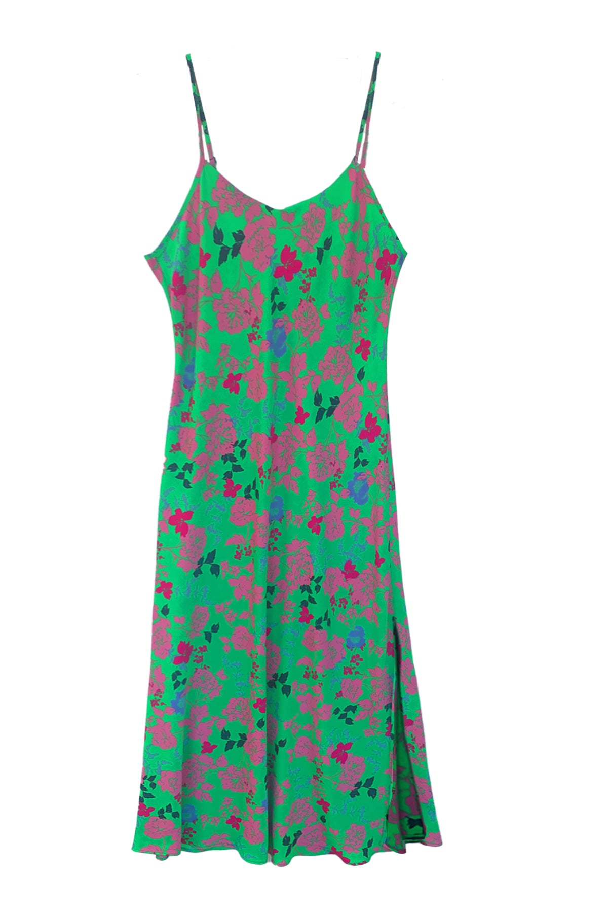 flat of the green floral leah dress