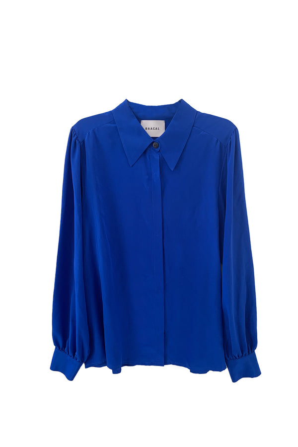 Sigourney Blouse- Blue Silk - Designed to fit the "True Size Majority" 10+