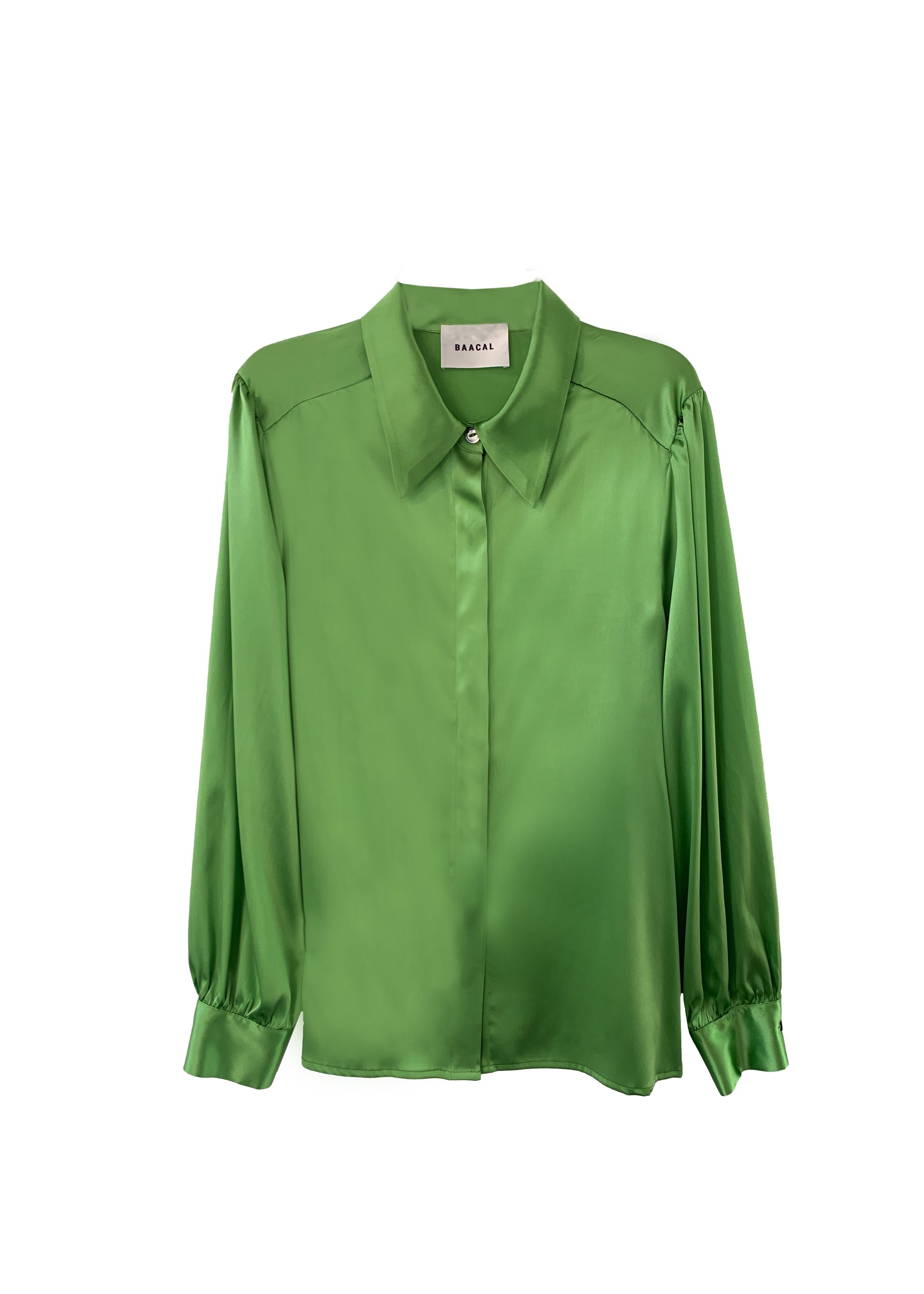 Sigourney Blouse - Grass Green Silk