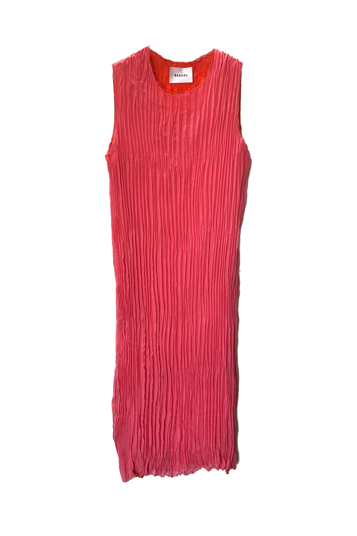 Jaya Pleated Dress- Reversible Orange Coral