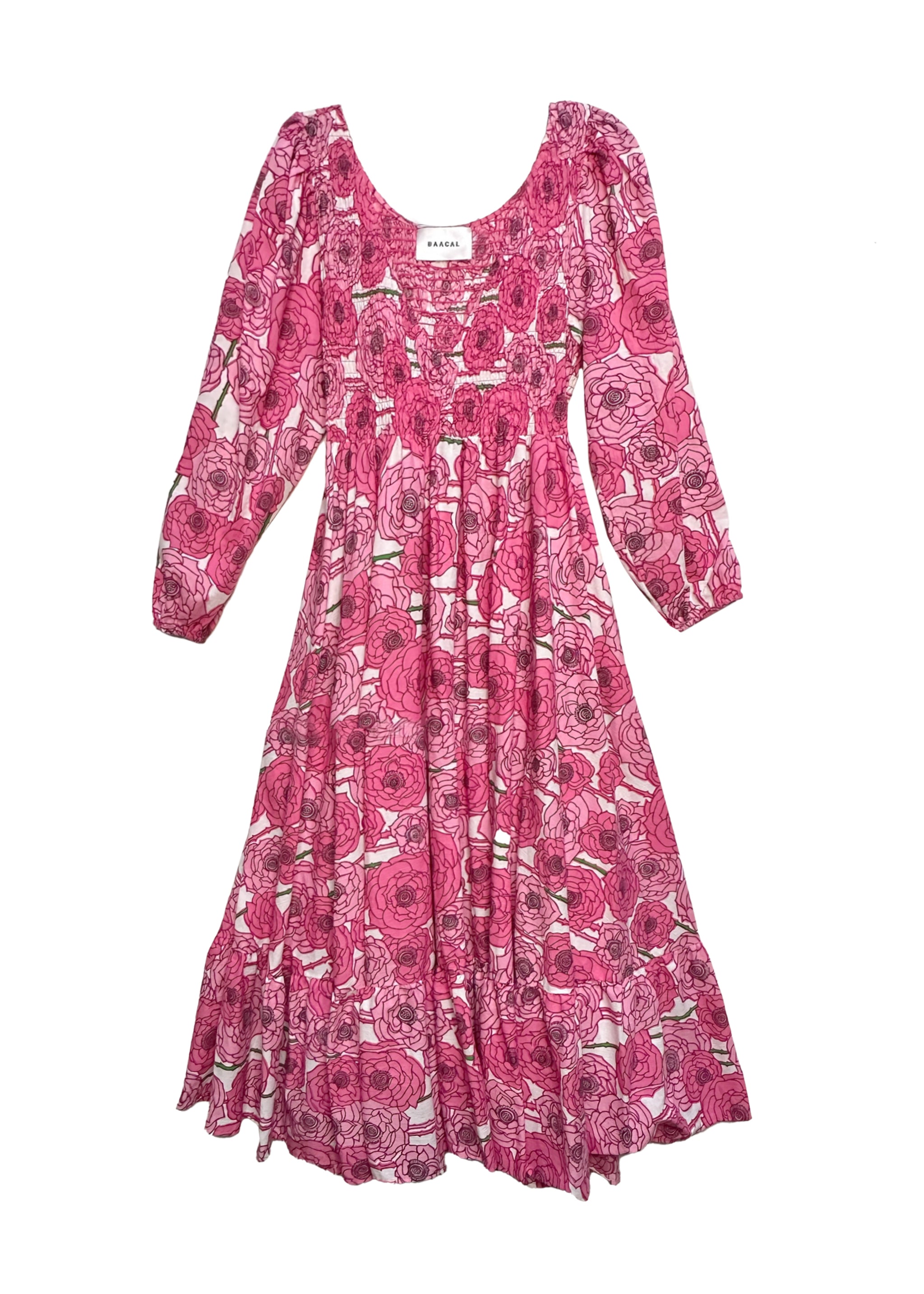 midi pink peony dress women Peony Pink Midi Dress