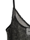 detail of the crystal stone mesh dress