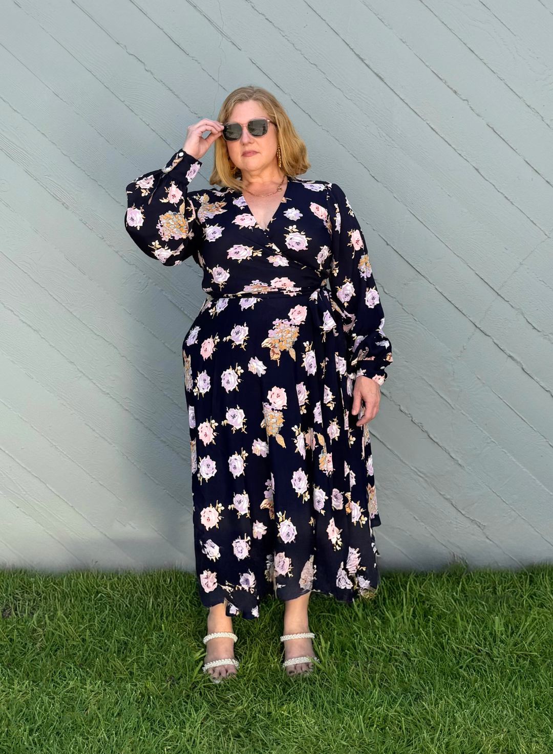 Midi Wrap Dress- Moonlight Rose