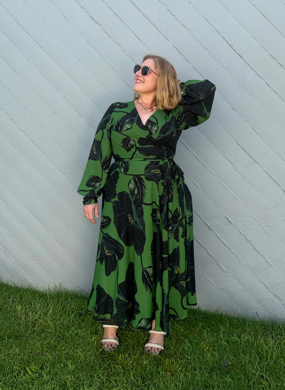 Midi Wrap Dress- Vine
