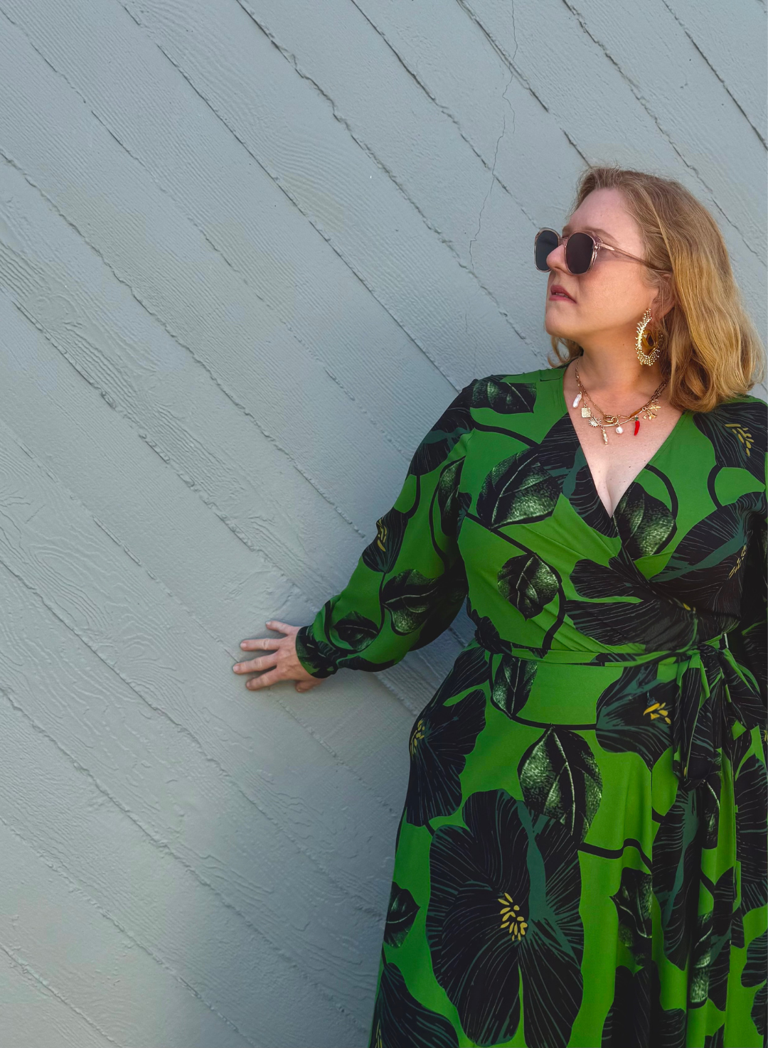 Midi Wrap Dress- Vine