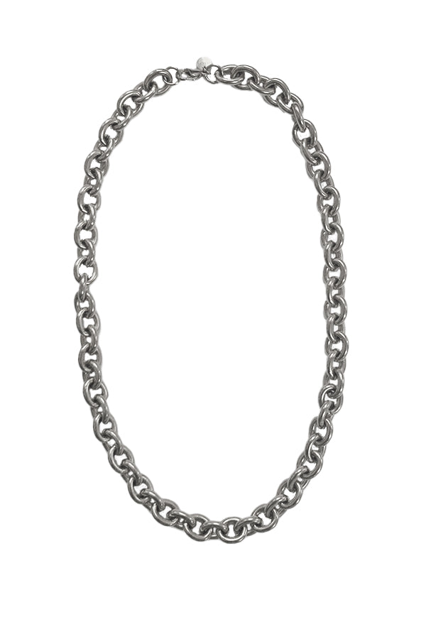 chunky o necklace in silver