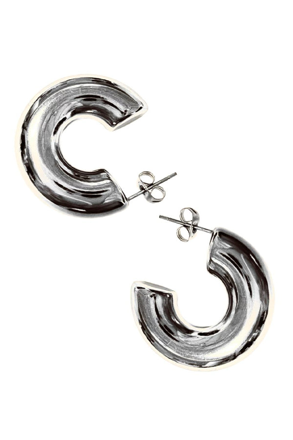 silver chunky hoops