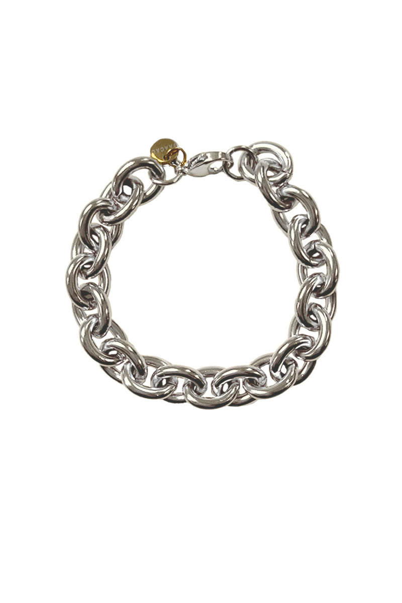 flat of the Chunky O Silver Bracelet