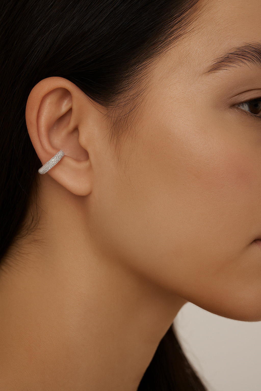 Slender Diamonette Ear Cuff- Platinum