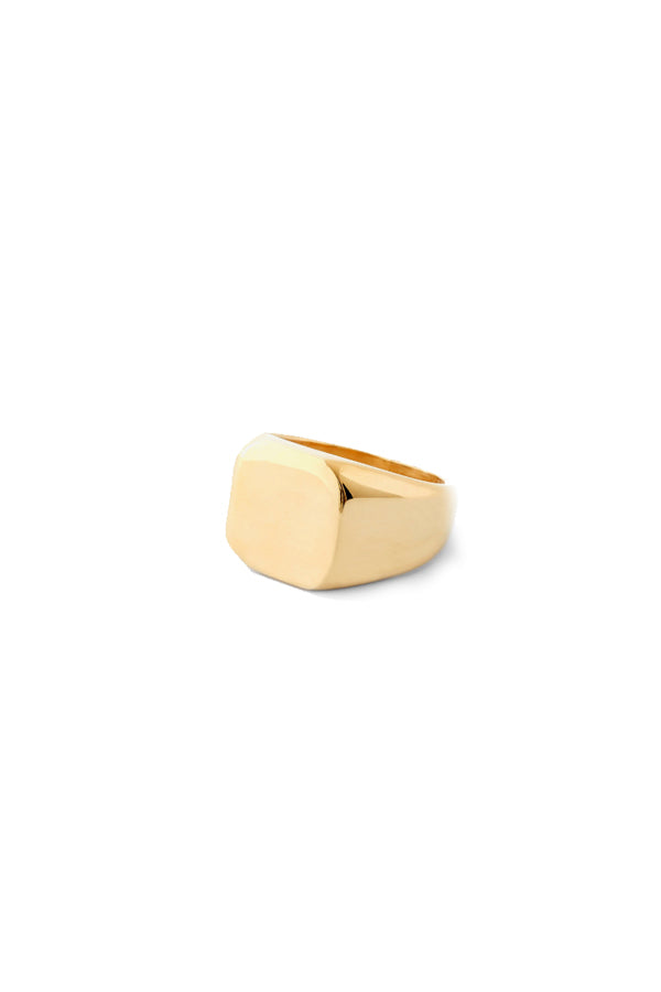 A Classically Cool Statement Ring - the Signet ring is reminiscent of a high school ring - perfect to wear alone or stacked with our other designs. Available in seize 9, 10 & 11
