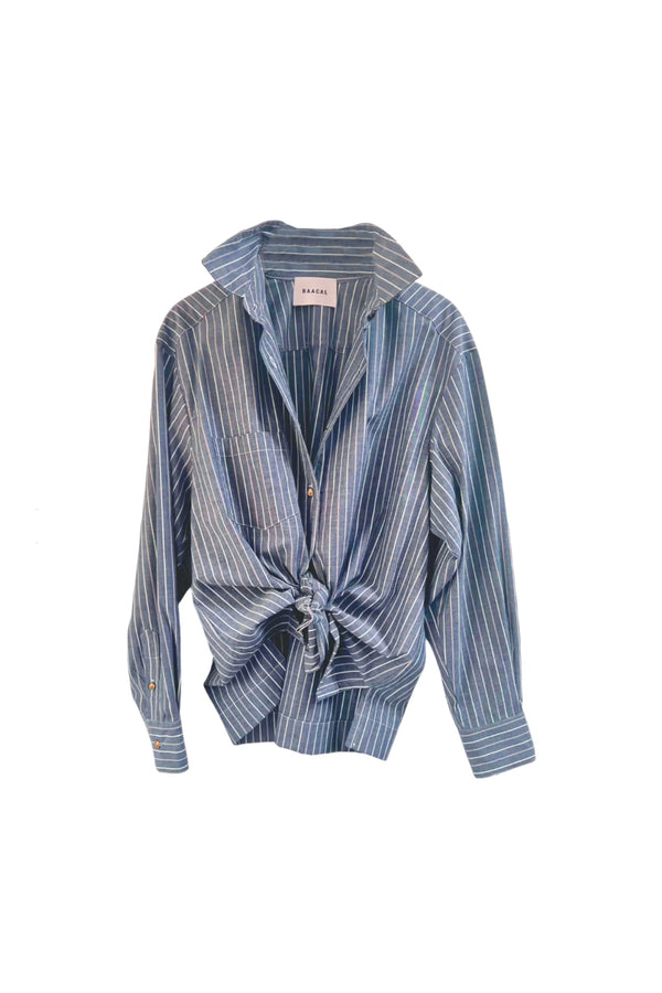 Perfect Oversized Stripe Shirt no.3 denim blue stripe