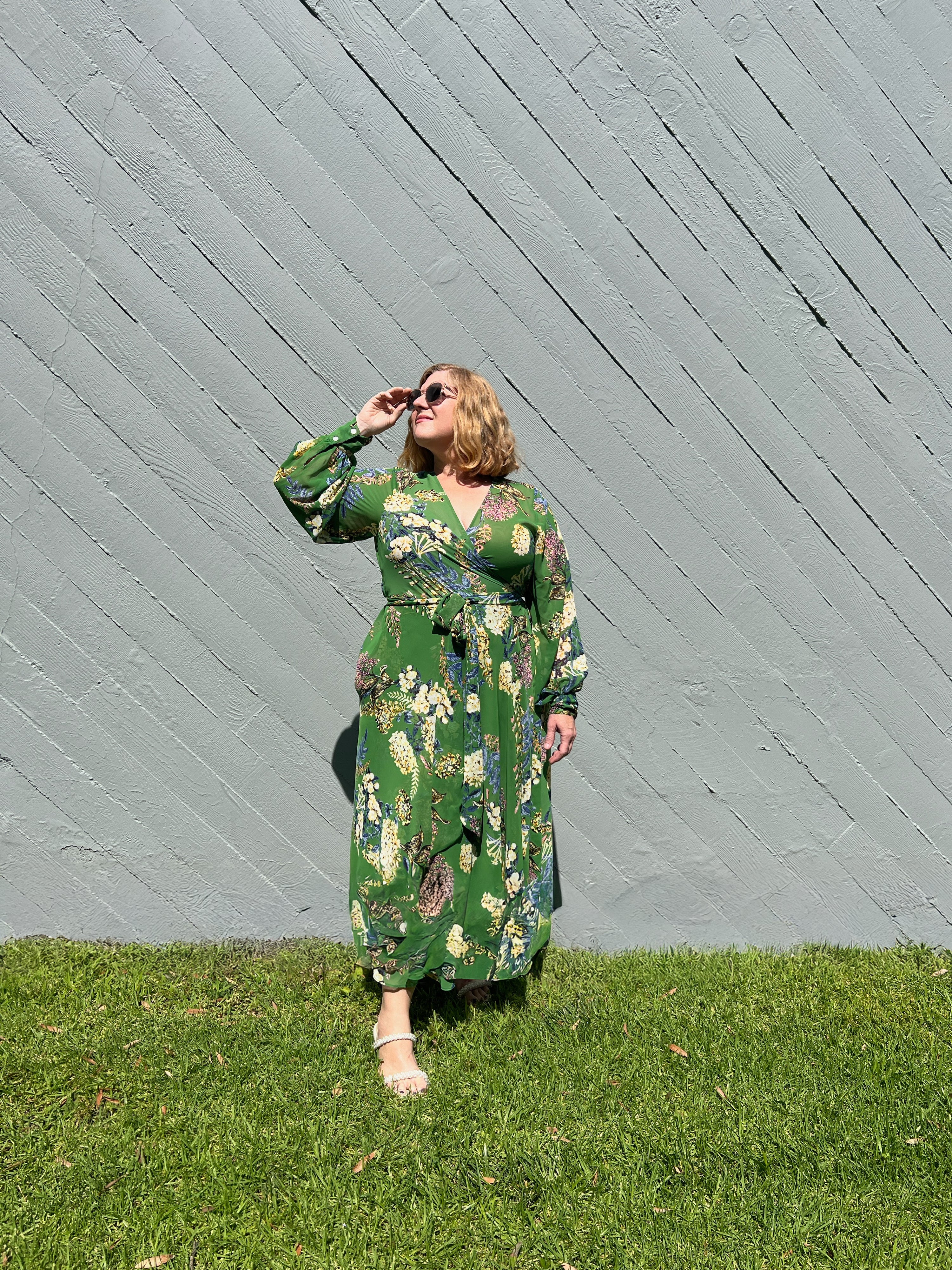 Midi Wrap Dress- Garden Tea