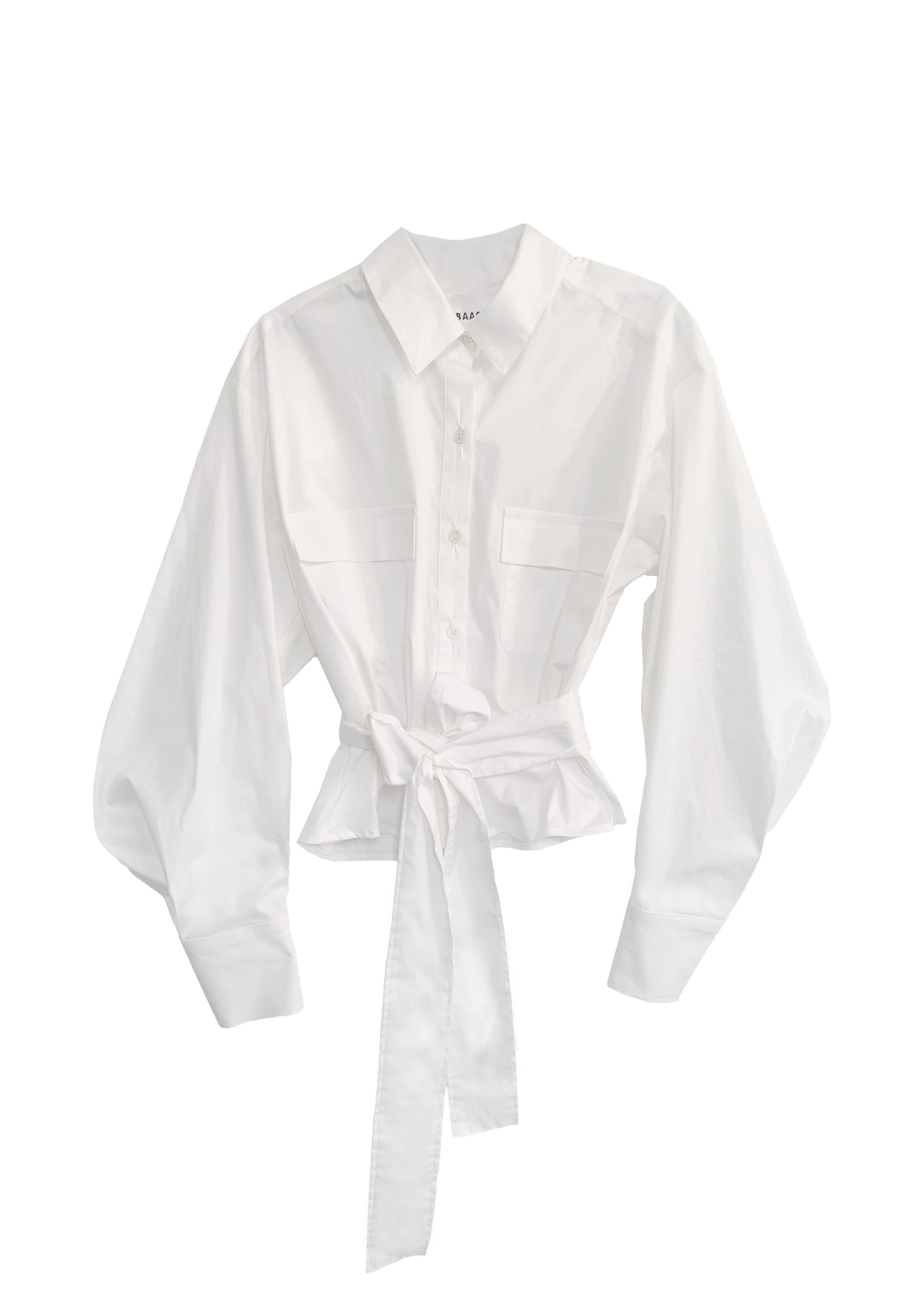 white cargo shirt with tie