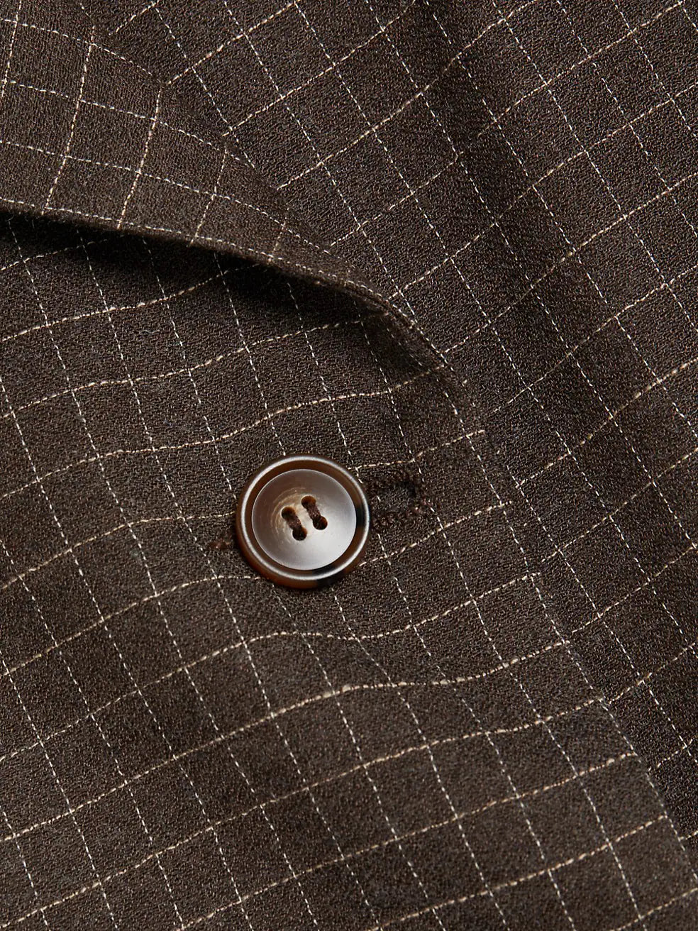 close up of fabric button