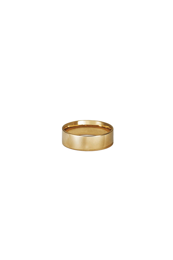 BAACAL Gold Wide Bank Stacking Ring - 8mm - A timeless, stacking piece with a deep gold shine. Perfect to wear alone or stacked.   Perfect for almost any occasion or your everyday finishing touch to your outfits.