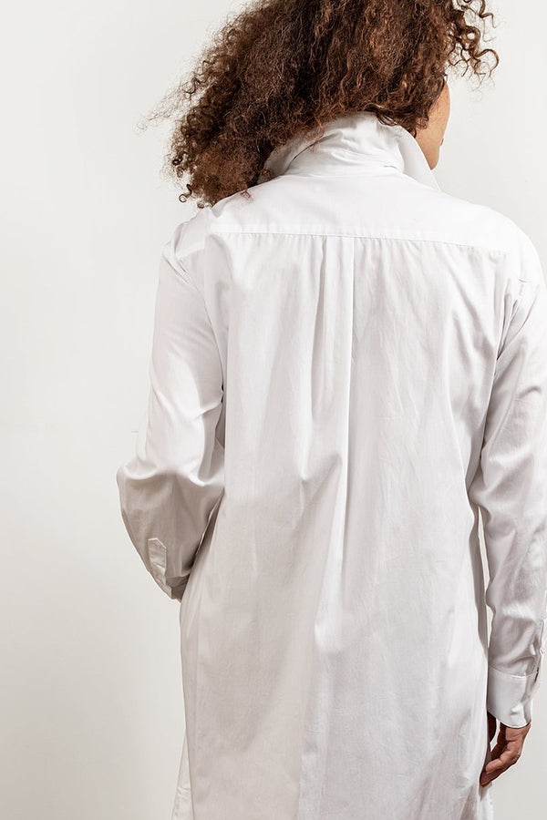 Oprør billetpris mave Long Cotton Plus Size button up long sleeves shirtdress in White Cynthia  Vincent BAACAL