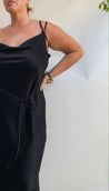 The "Tie Me Up" Bias Slip Dress - So many ways to wear this dress - sustainable wood pulp fabric - Black