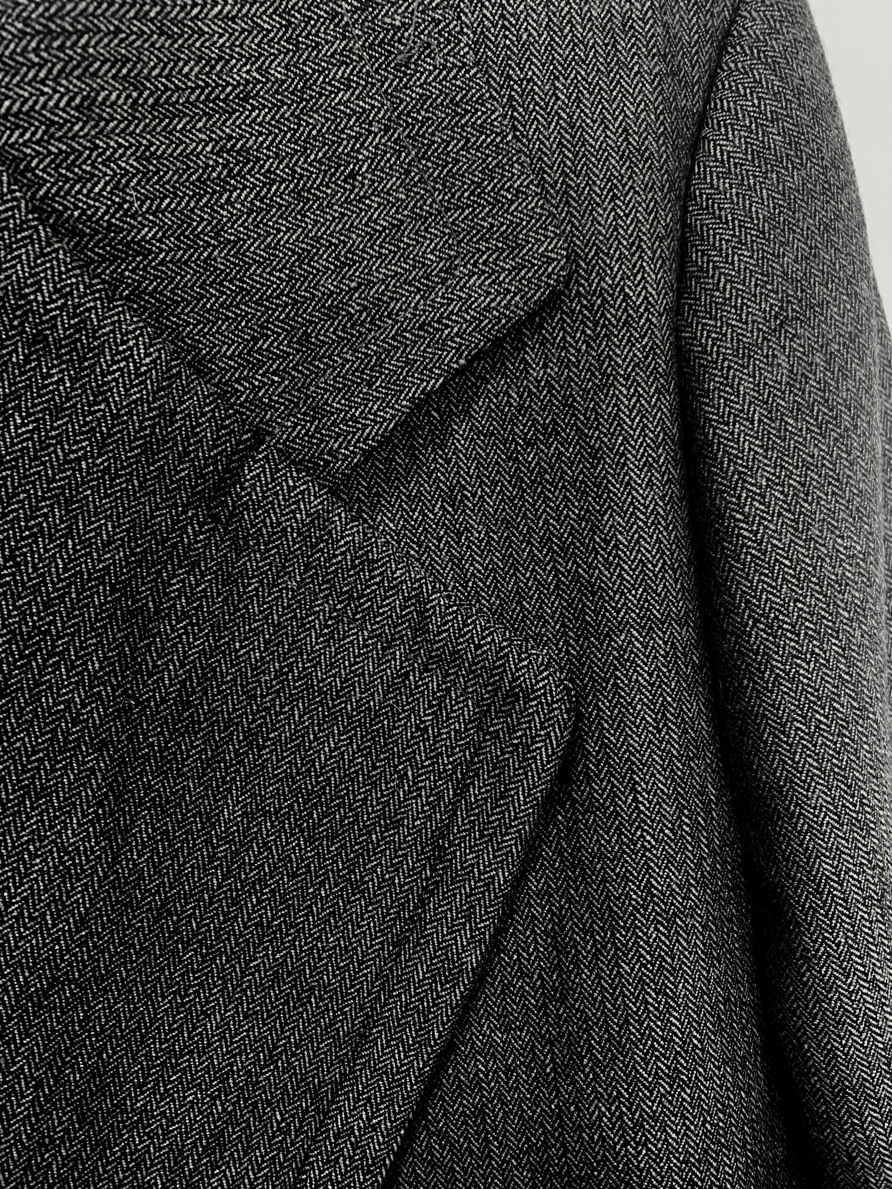 Double Breasted Car Coat- Herringbone. Designed to fit the "True Size Majority" sizes 10+ (close up)