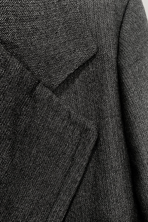 Double Breasted Car Coat- Herringbone. Designed to fit the "True Size Majority" sizes 10+ (close up)