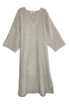 The natural Jallaba Dress - v-neck tunic in sustainable fabric Tencel - Plus size fashion