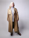 women's plus size double breasted trench coat with belt