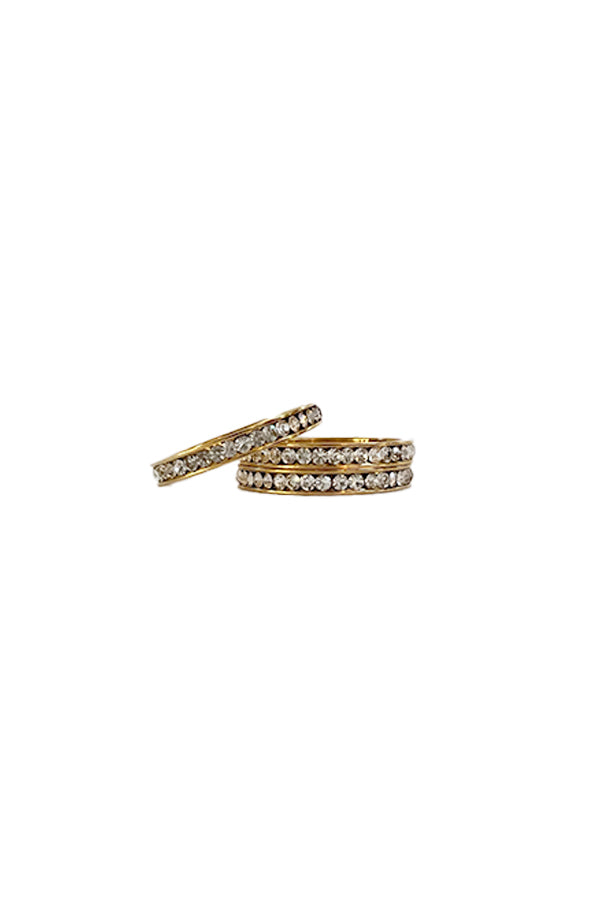 The Diamonette stacking ring, with a deep gold shine and sparkling CZ. The one we can never find in our size!  Perfect to wear alone or stacked. Mix and match your stack with our other stacking rings.