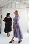 Linen On or Off the Shoulder Dress in Black- The Colette- Plus Size and Size Inclusive 