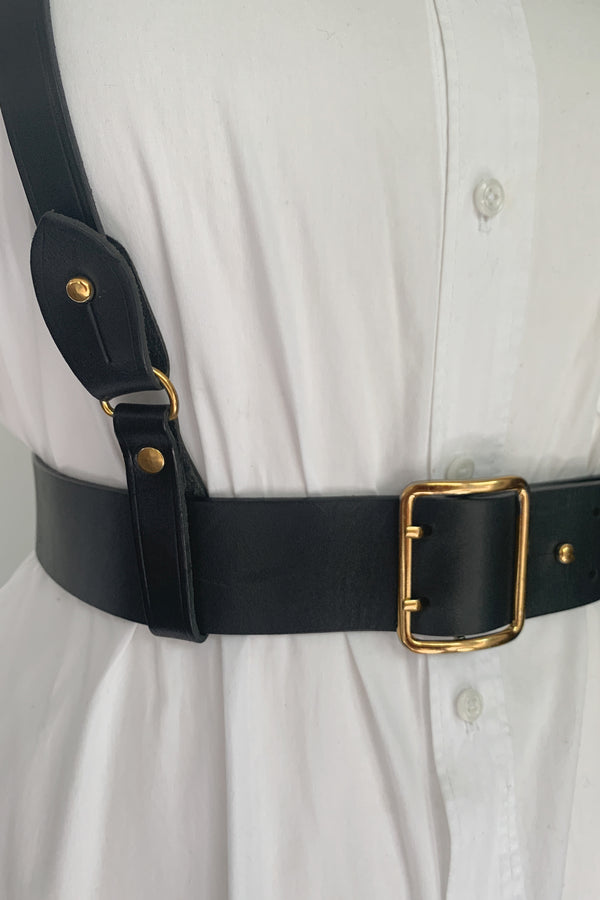 Leather Halter Harness and Belt Set