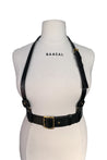 Made of genuine leather, this is the easiest wardrobe update piece! Add the harness strap to give this classic black belt a different look. Layer over dresses, tops, and suits for an edgy and modern look. Made for "The True Majority" sizes 10-22 by BAACAL Cynthia Vincent.  Made in the USA