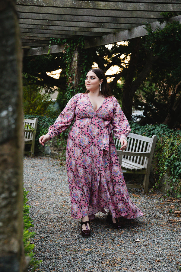 The Maxey Wrap Dress - Vintage Paisley Print - Size Inclusive - Plus Size Dress
