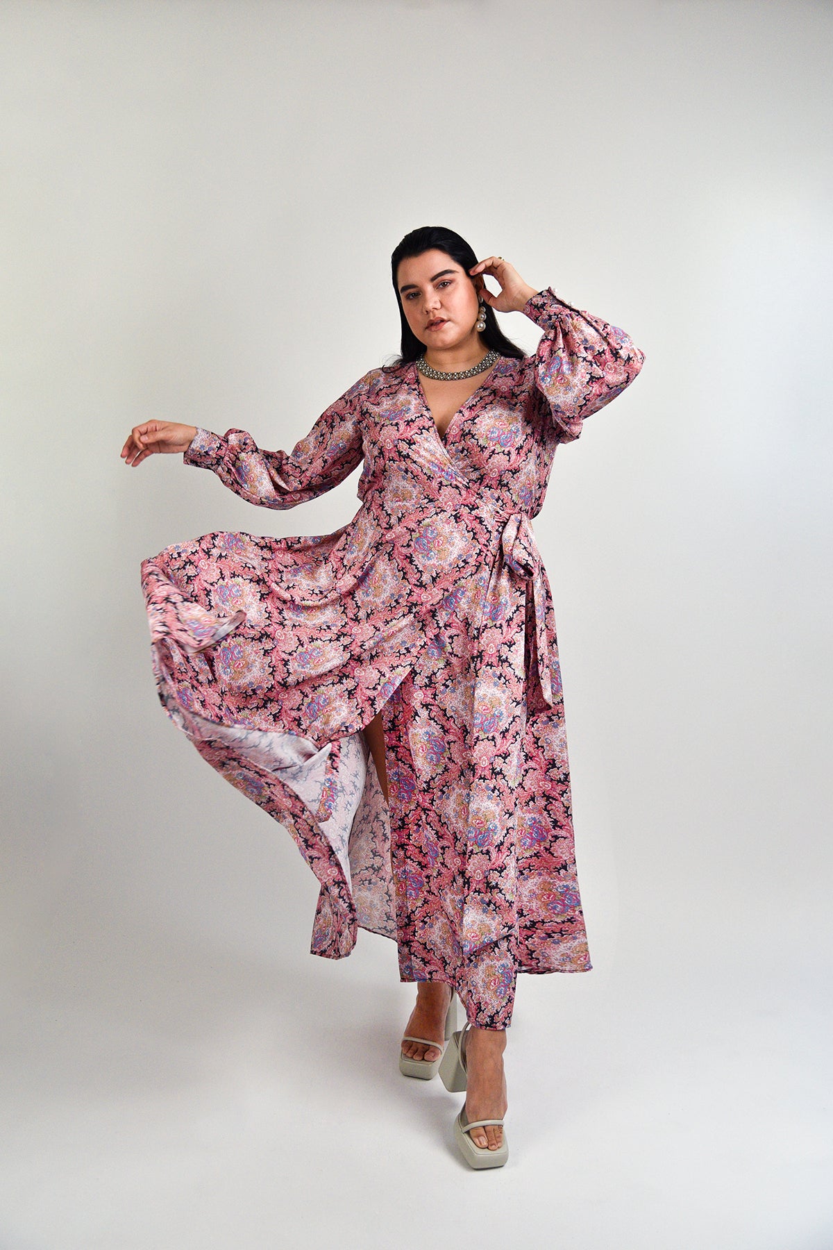 The Maxey Wrap Dress - Vintage Paisley Print - Size Inclusive - Plus Size Dress