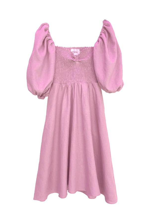 The Colette Dress in Spring Pink Linen - Wear on or off the shoulder  - Size Inclusive - Plus Size Dress