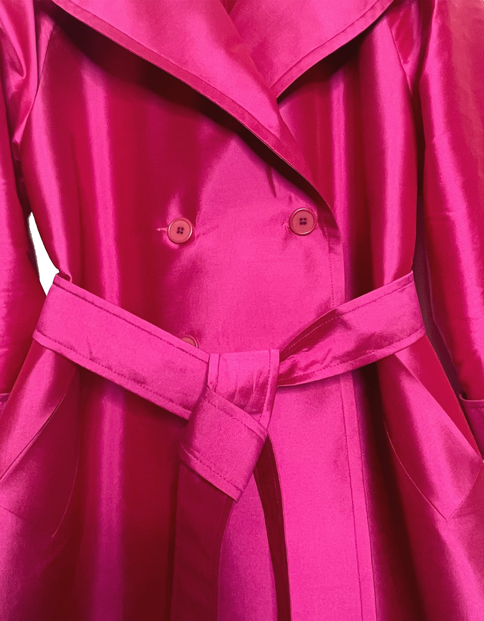 Modern Classic- Taffeta Trench Hot Pink Fuchsia - Designed to fit the "True Size Majority" sizes 10+