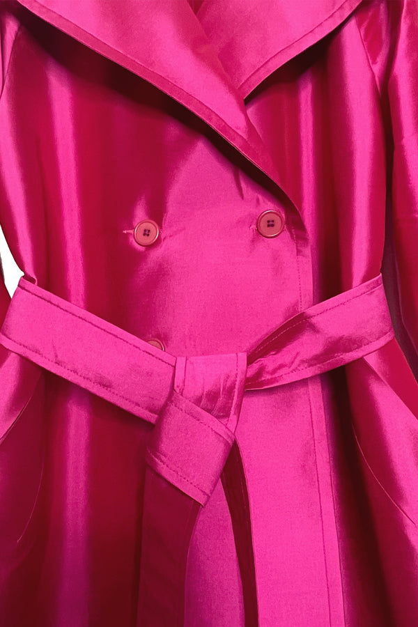 Modern Classic- Taffeta Trench Hot Pink Fuchsia - Designed to fit the "True Size Majority" sizes 10+