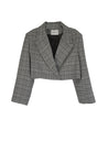 Plaid Lightweight The Crop Blazer is offered here in a classic plaid. The best Item to update your Fall wardrobe. Perfect to wear open or closed with inside hidden buttons.