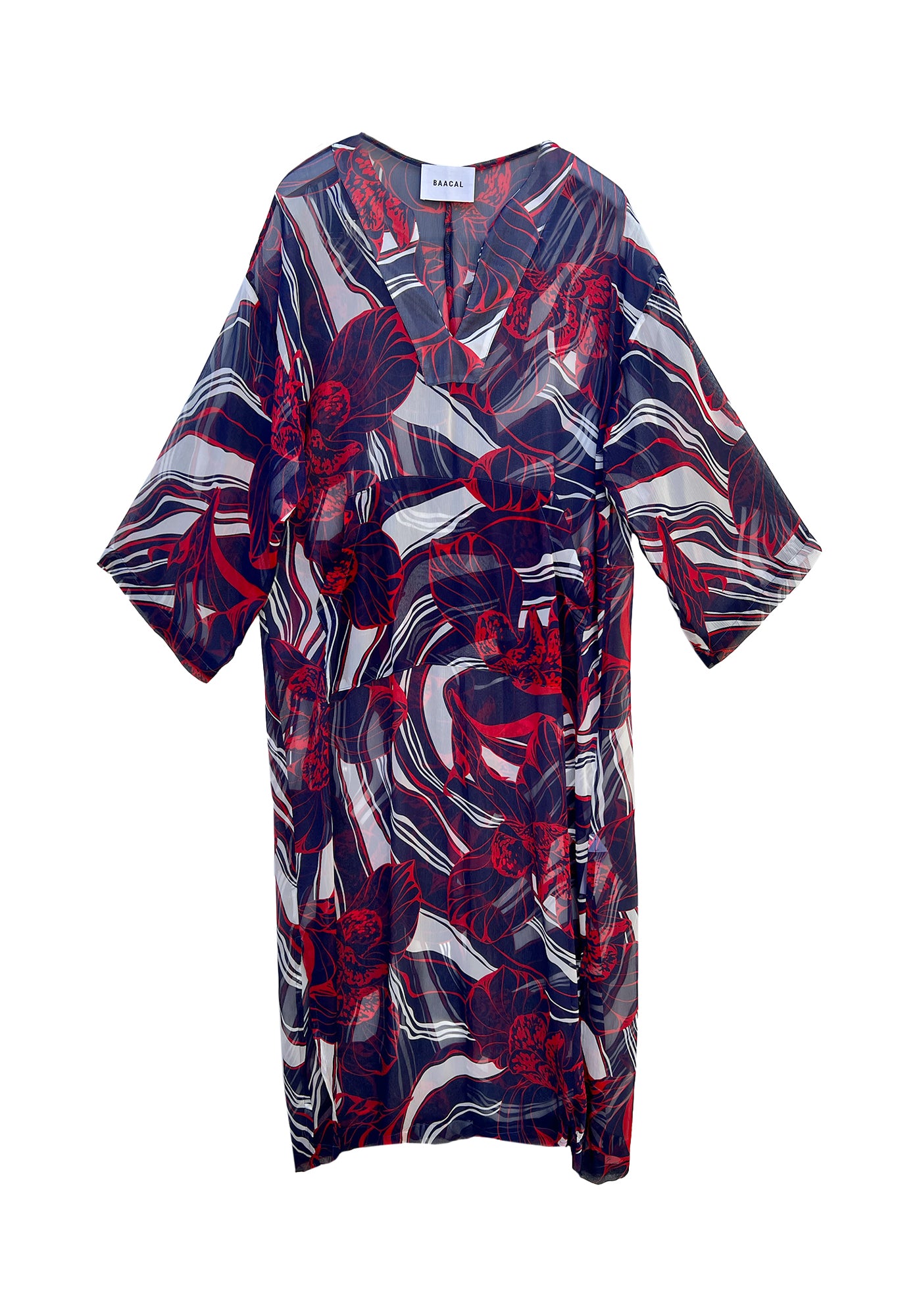 Red White Blue Silk Jallaba Kaftan